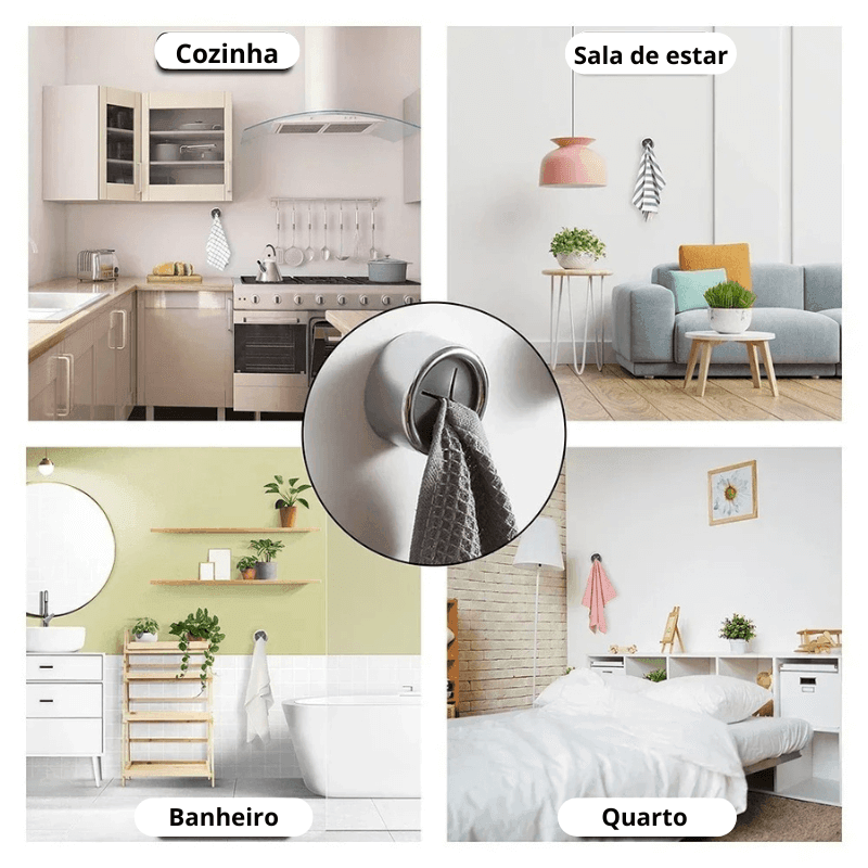Suporte Adesivo para Toalha – Fixação Forte e Sem Furos - Oult Free
